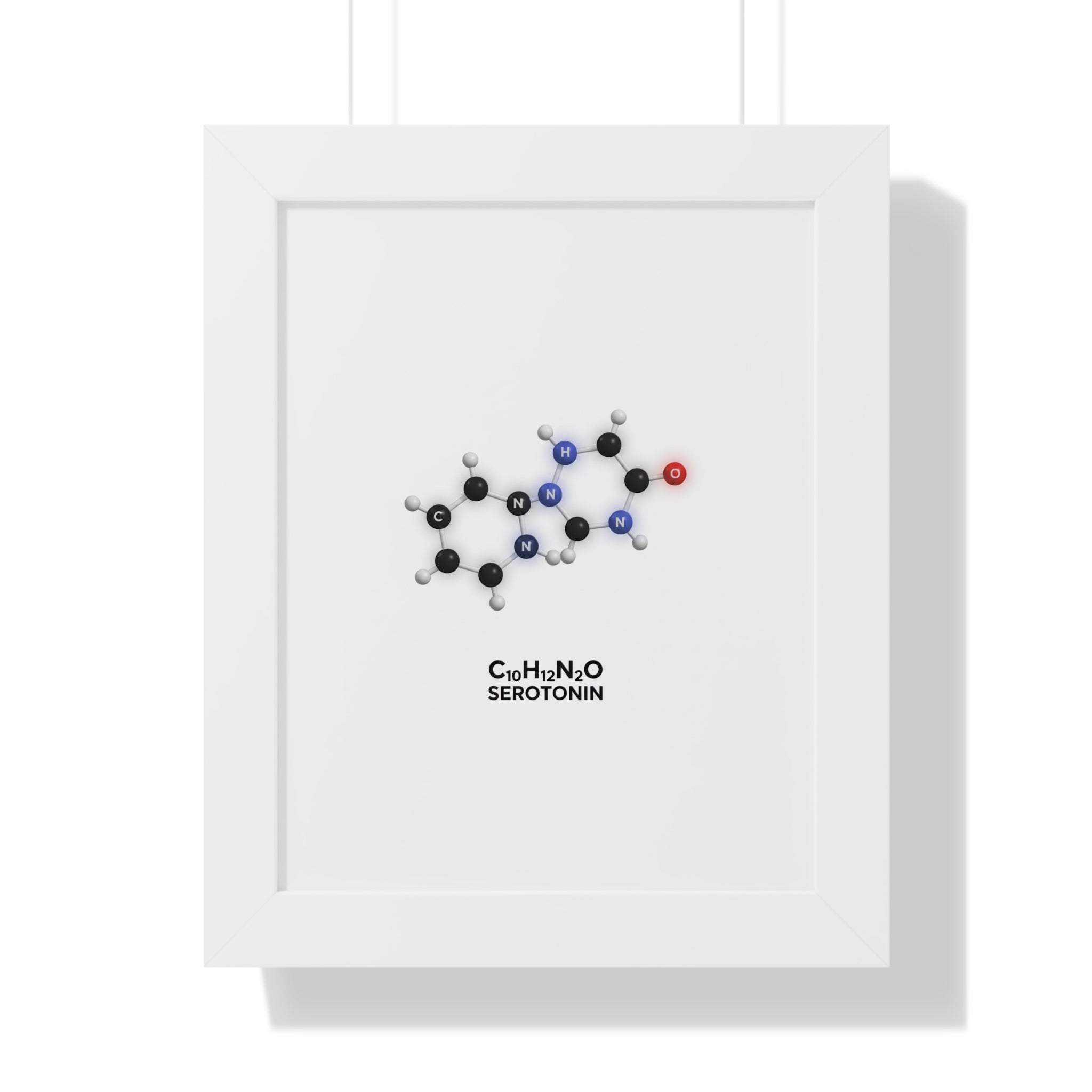 The Science of a Soft Landing--Serotonin Molecule Framed Poster