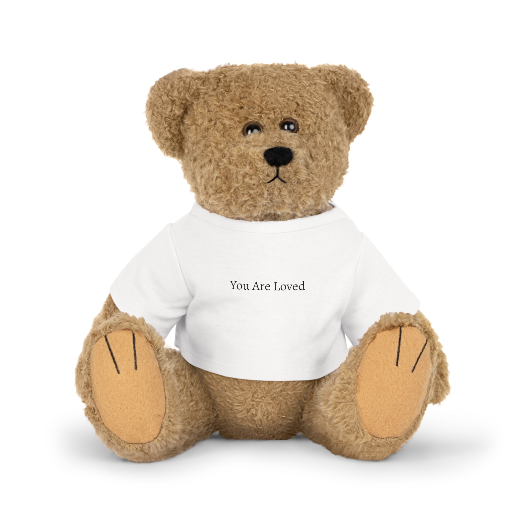 You Are Loved Teddy Bear Plush with T-Shirt — Comfort Gift for Kids & Adults