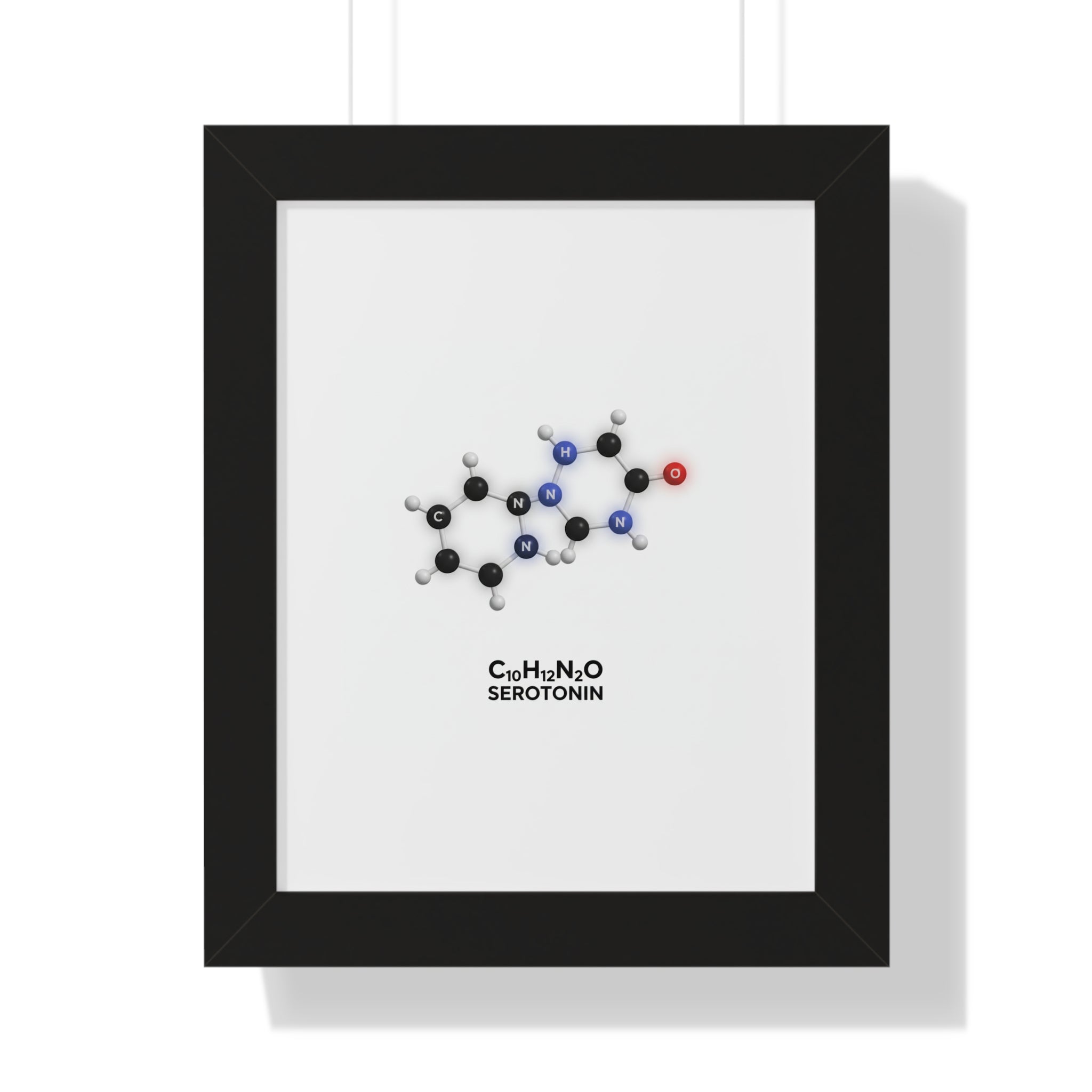 The Science of a Soft Landing--Serotonin Molecule Framed Poster